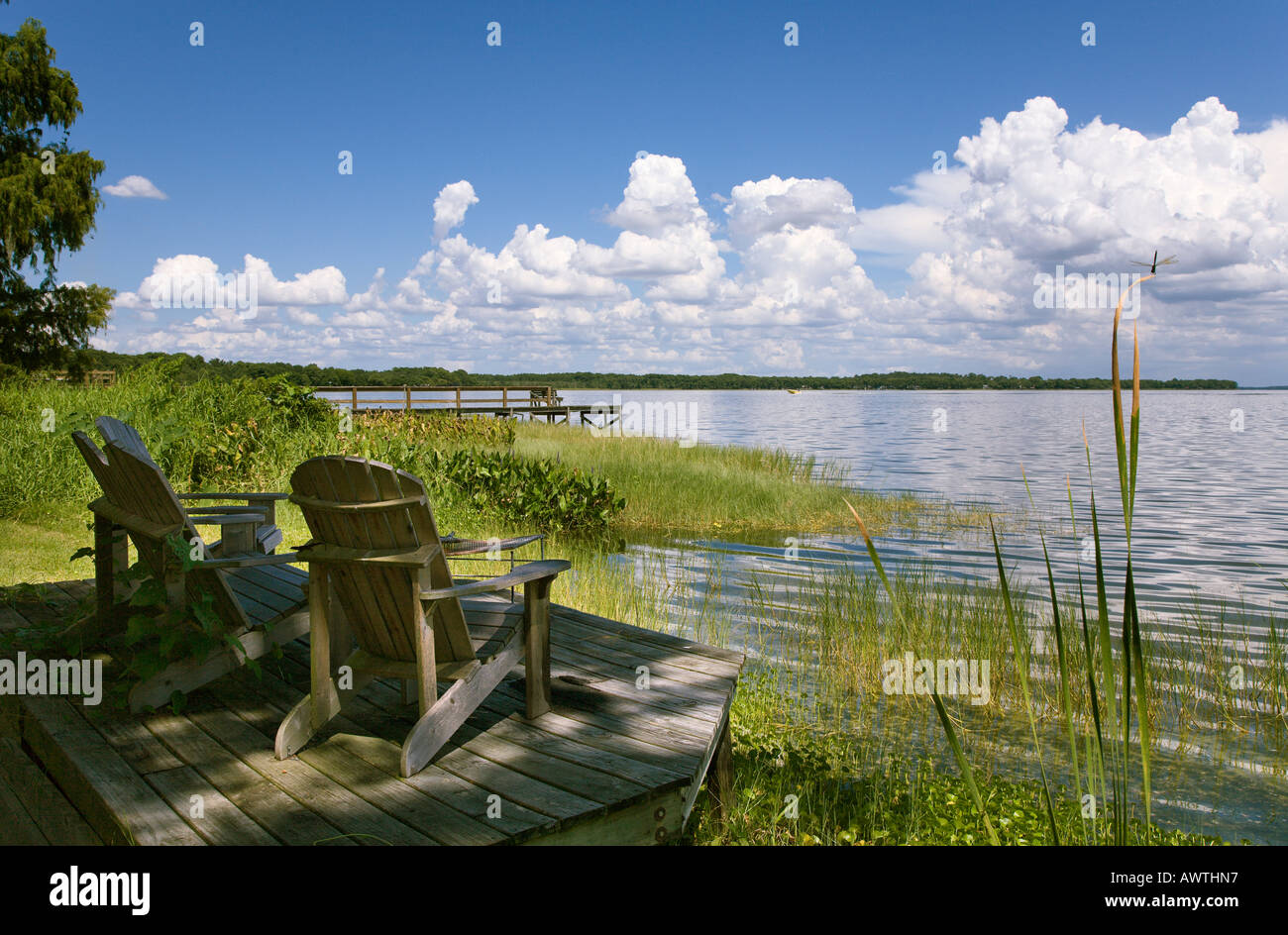 Empty deck chairs in park hi-res stock photography and images - Alamy