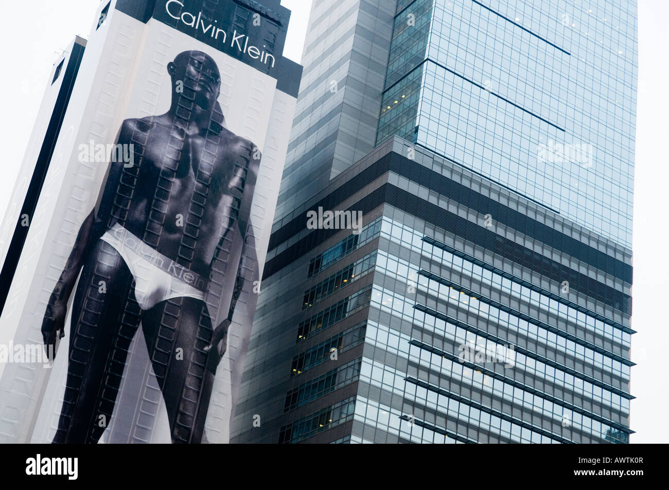 Billboard advertising Calvin Klein on a skyscraper in Hong Kong Stock Photo  - Alamy