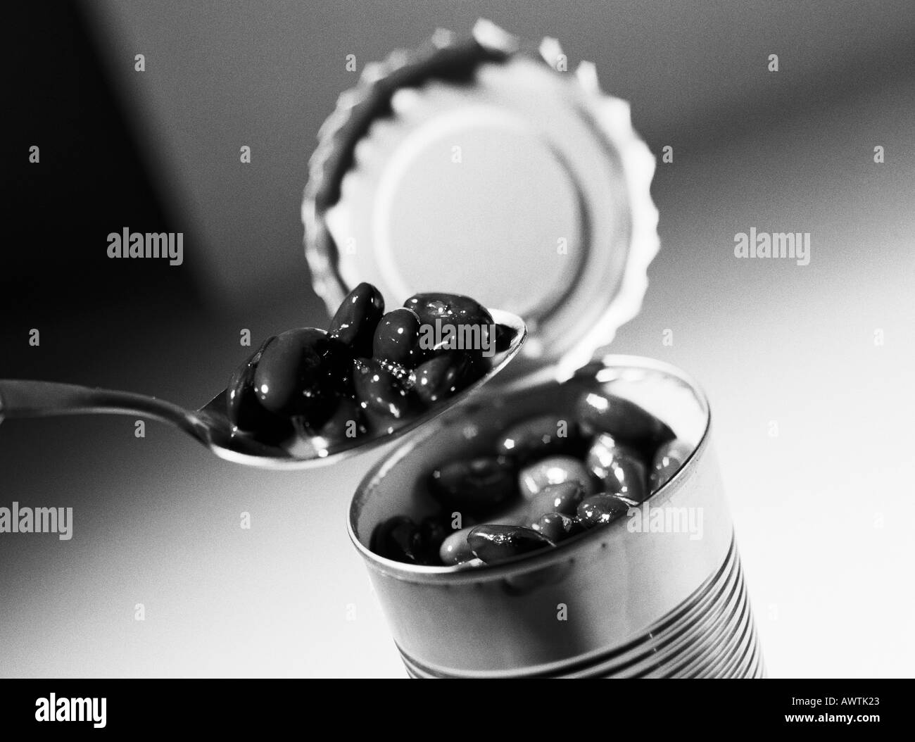 Open can beans Black and White Stock Photos & Images Alamy
