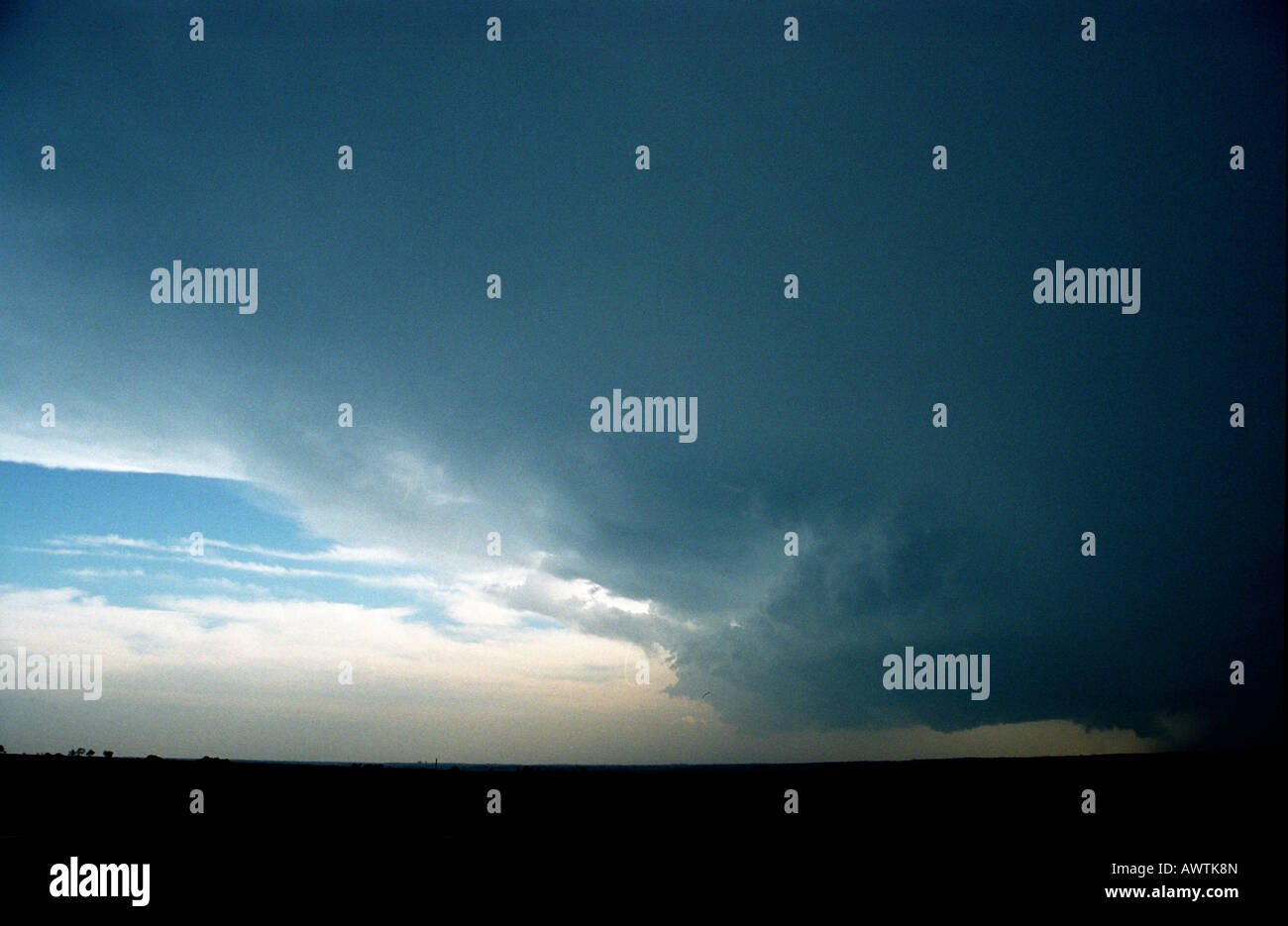 A supercell with wall cloud near Republic County Kansas May 2004 Stock ...
