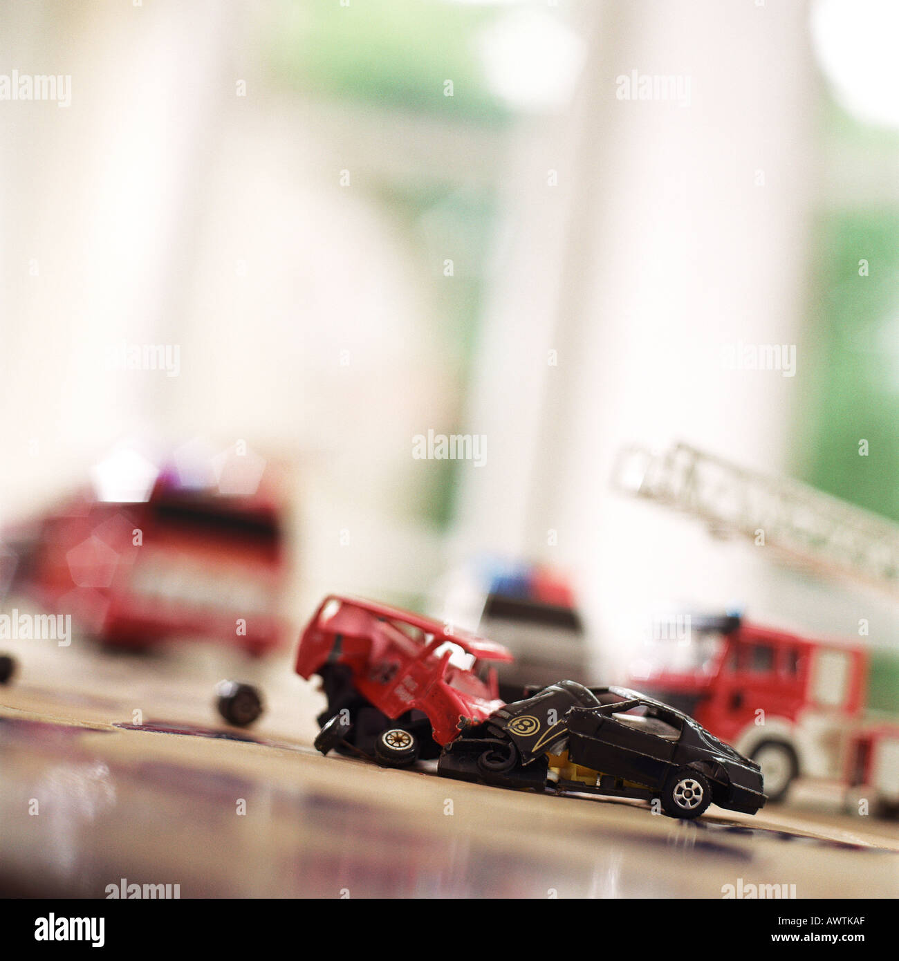 Toy car accident Stock Photo Alamy