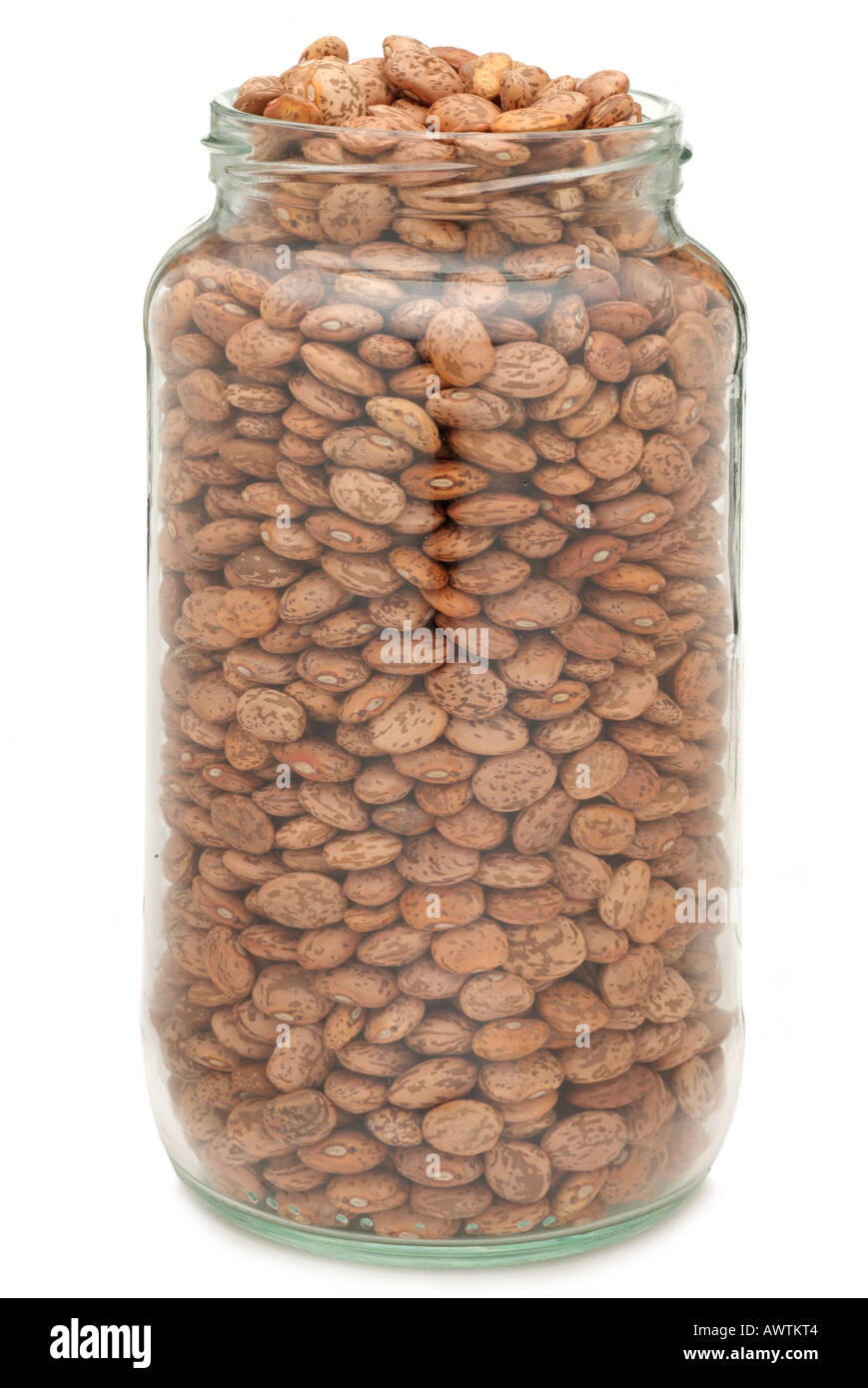 Pinto bean glass jar container full contained pulse brown legume store
