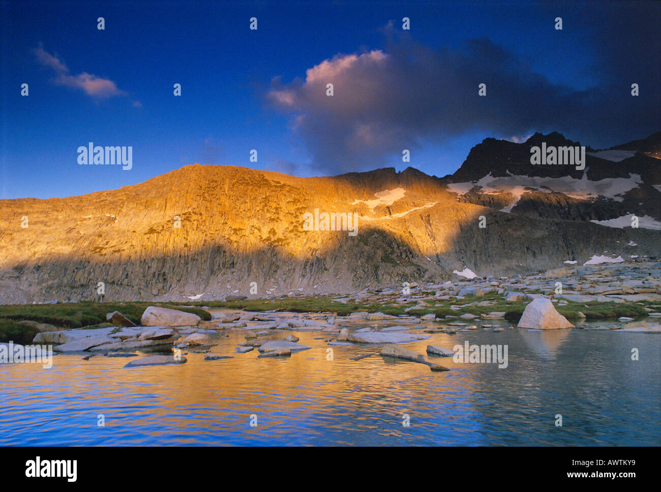 Sunset on Upper Lyell Fork of the Tuolumne River Yosemite National Park