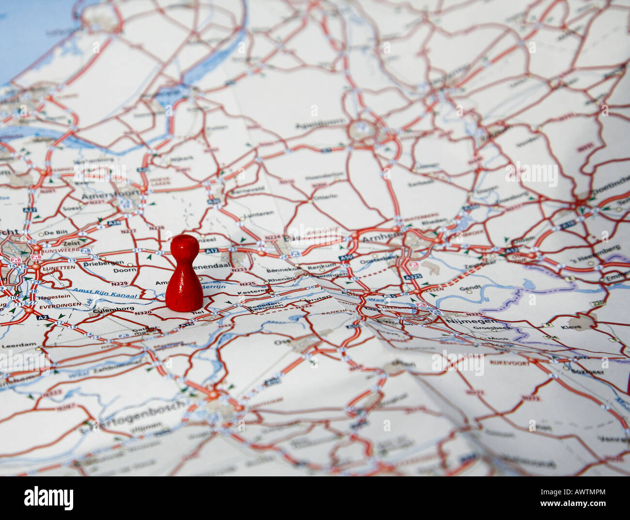 Close up of road map. Shallow DOF Stock Photo