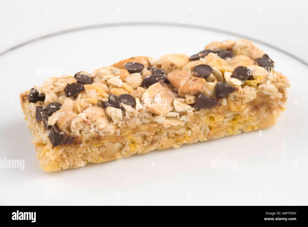 Tracker snack bar of nuts chocolate chip and oats Stock Photo Alamy