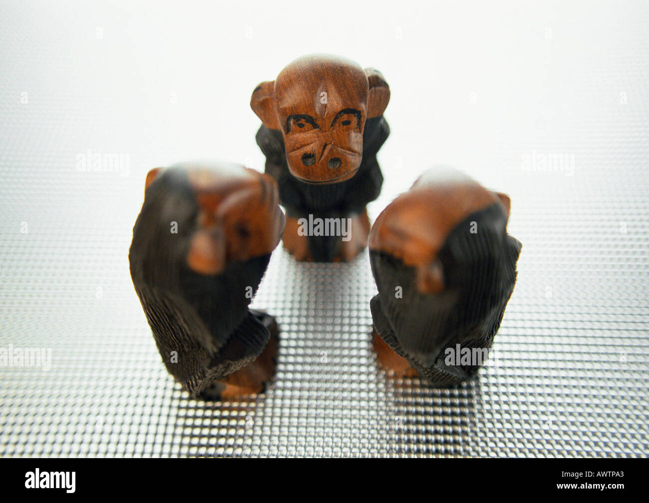 Three wise monkeys, sculpture Stock Photo Alamy