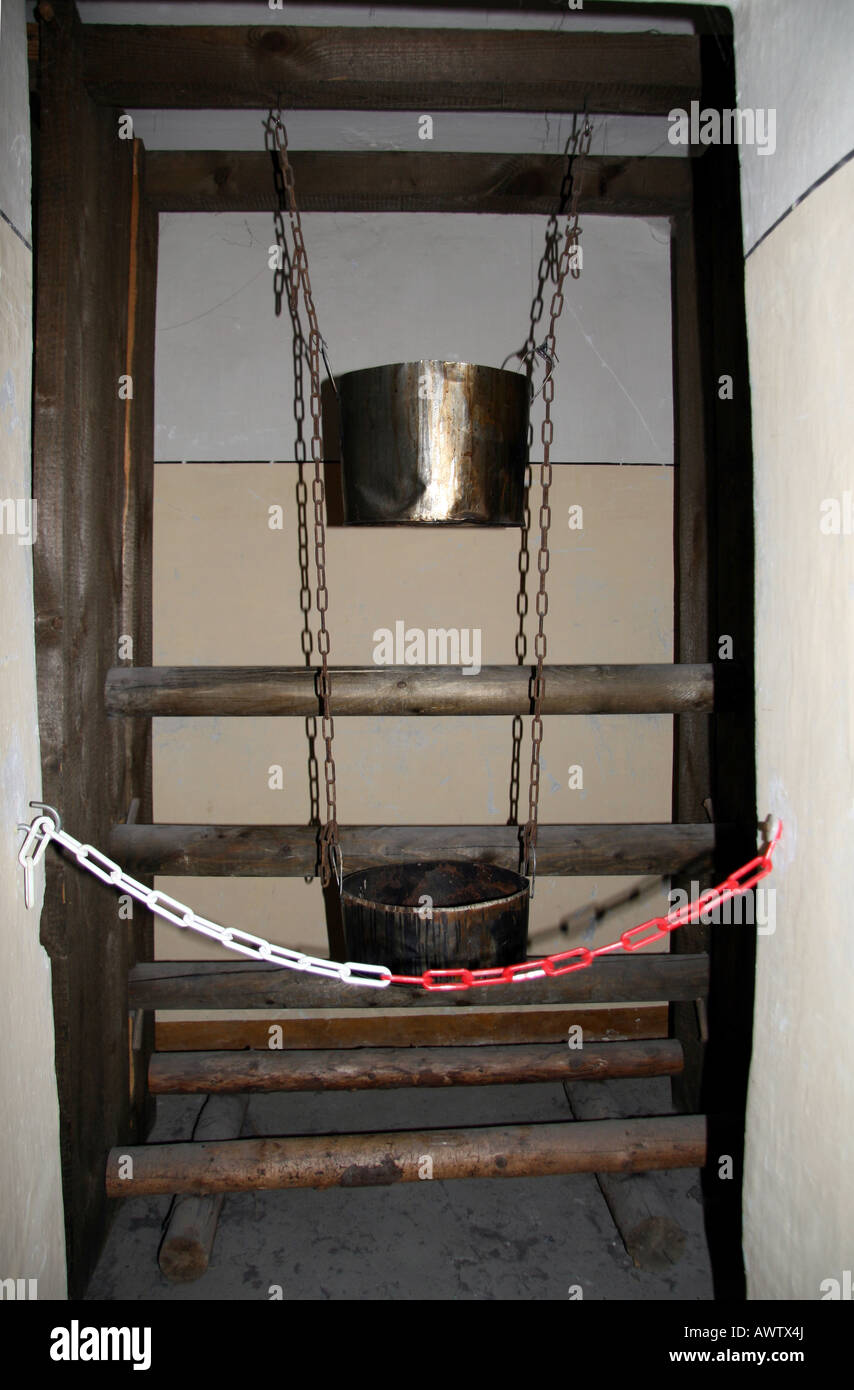 A 'torture' chamber in the former Cold War Stasi prison Hohenschönhausen, Berlin. Stock Photo