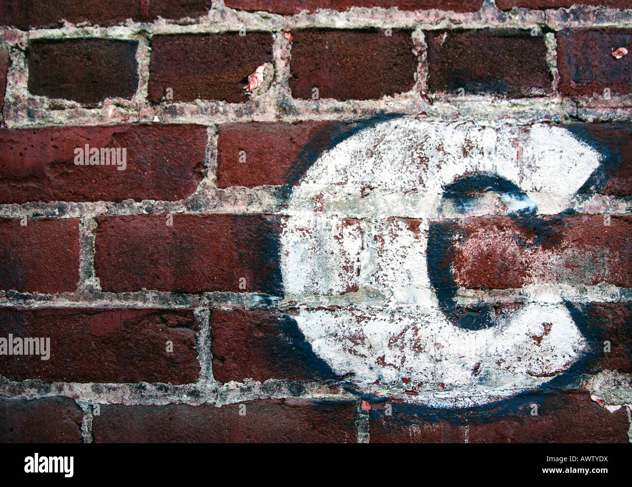The letter C painted on a wall Stock Photo