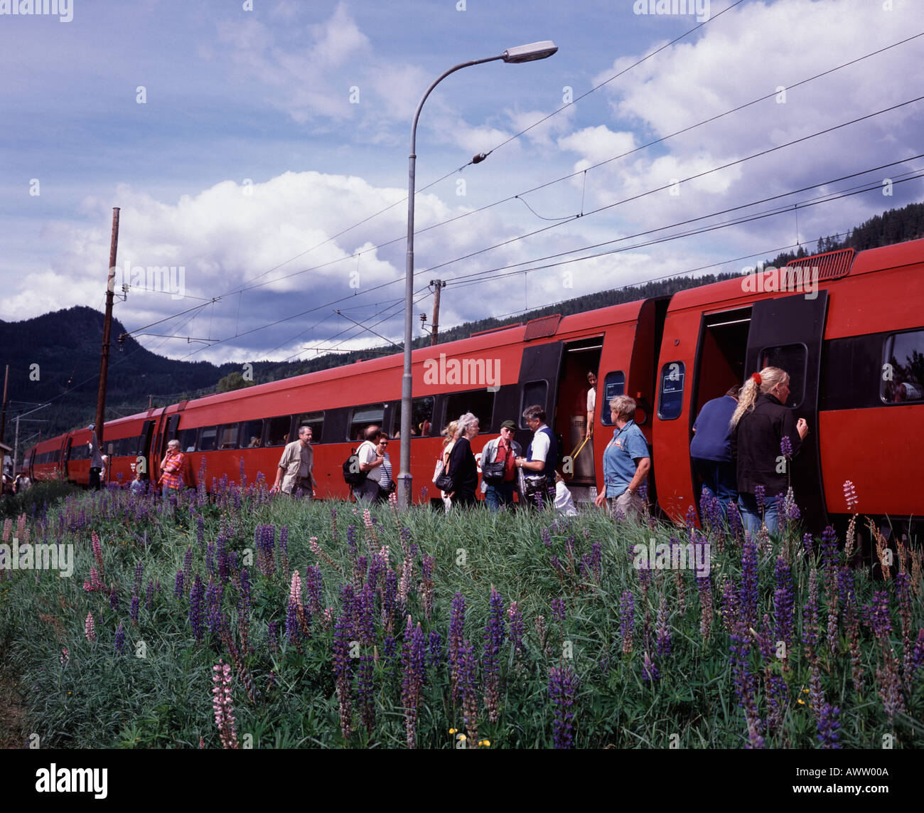 Delays on the Bergen Oslo railway Norway Stock Photo