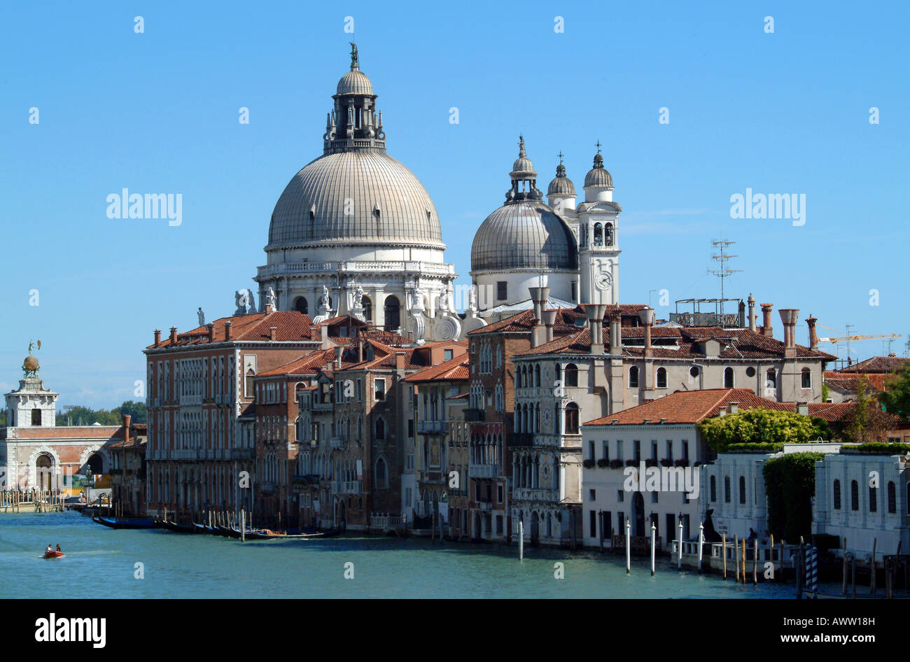 Grand Canal and Basilica Di Santa Maria Del Salute, Venice, Italy Stock Photo