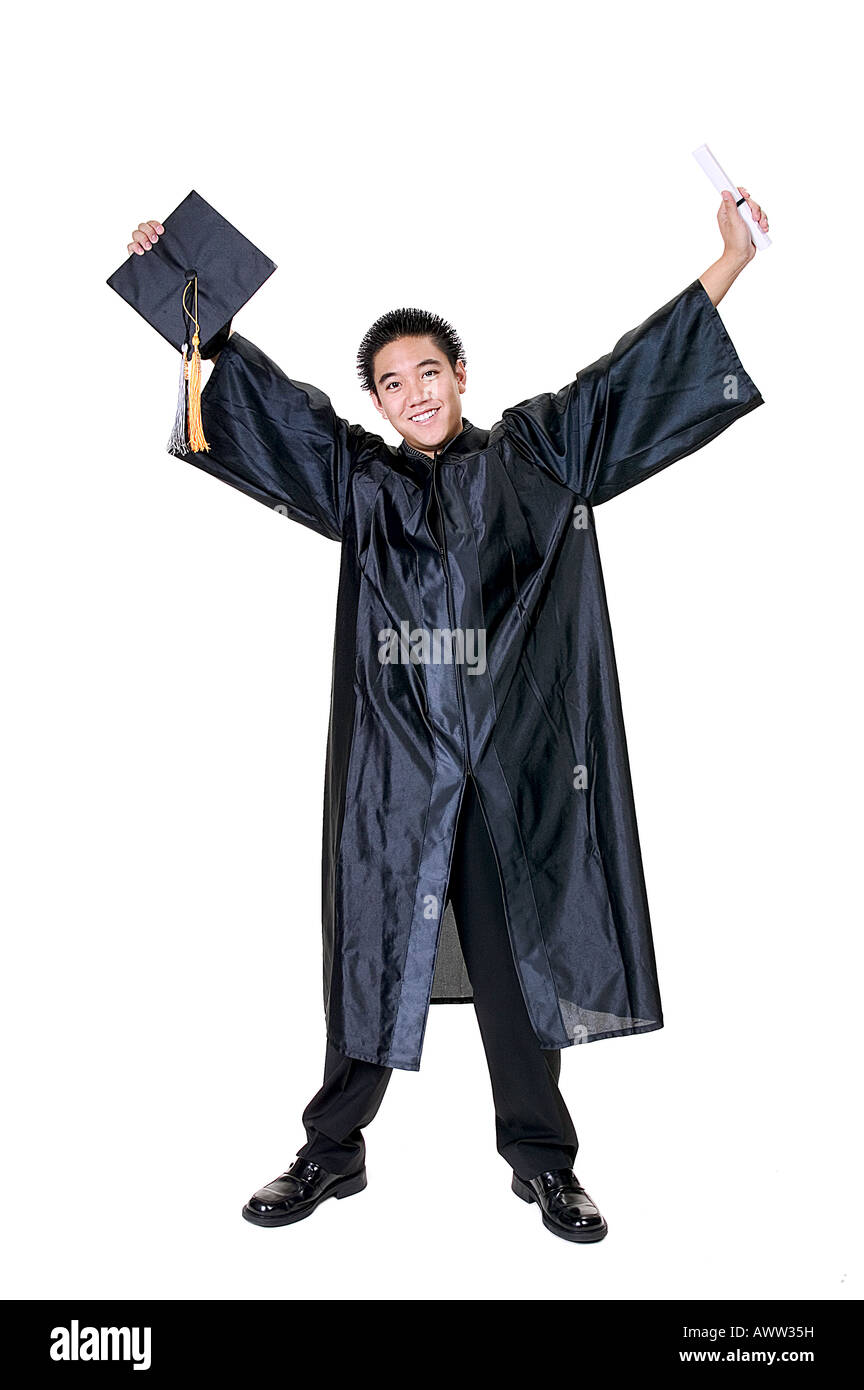 Joyful graduate Cut Out Stock Images & Pictures - Alamy
