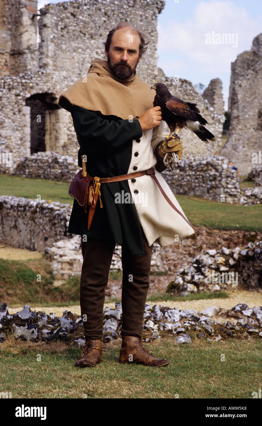Falconry, Medieval costume, English historical reenactment, monastic