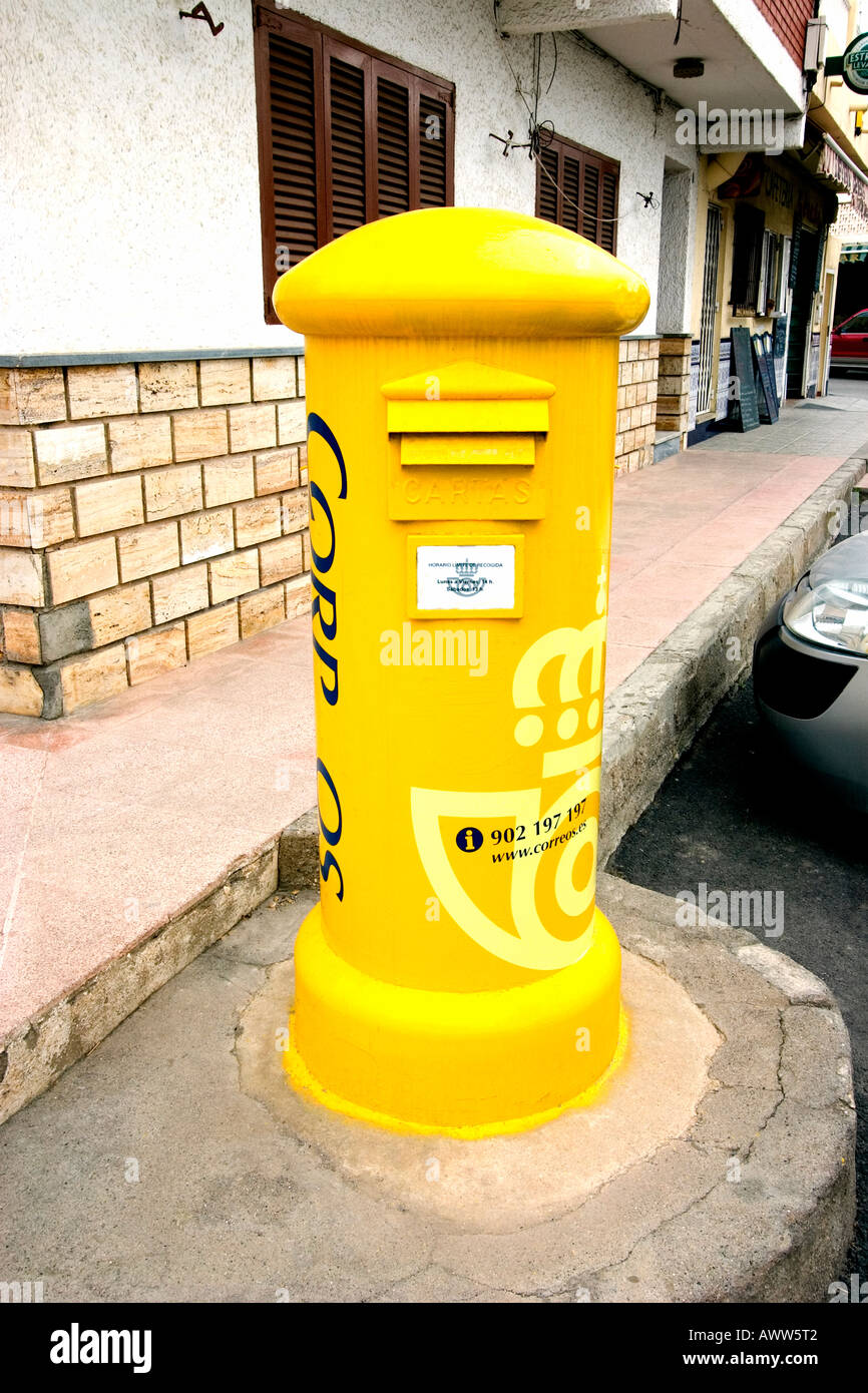Yellow Post Box Villaricos Spain Andalucia Stock Photo Alamy