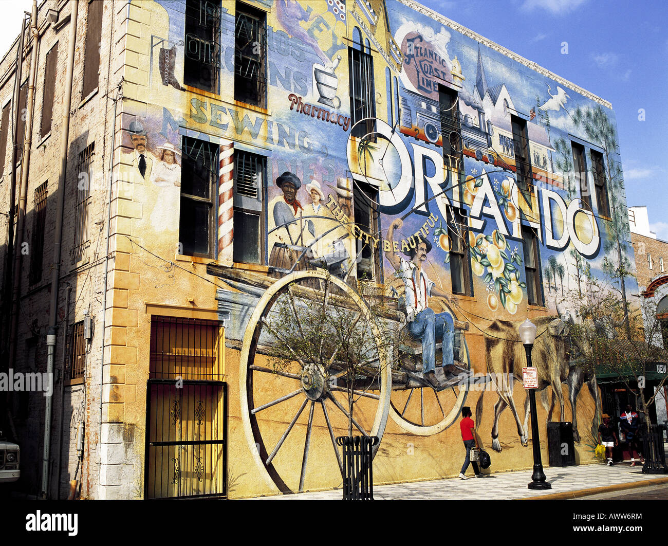 Wall mural in downtown Orlando, Florida USA Stock Photo Alamy