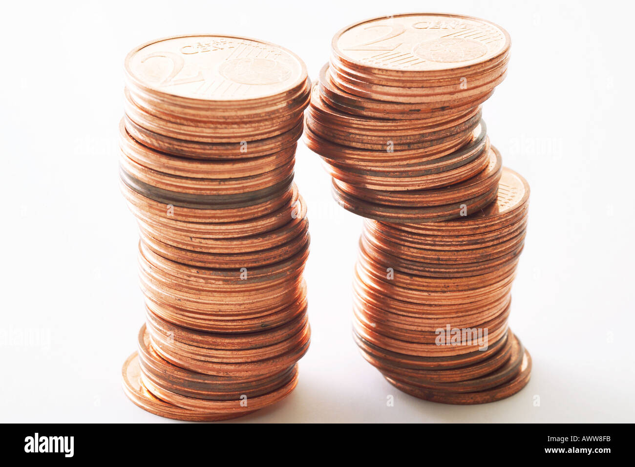 Pile of Euro Cents Stock Photo