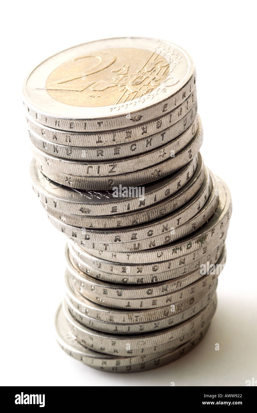 Pile of 2 Euro coins Stock Photo - Alamy