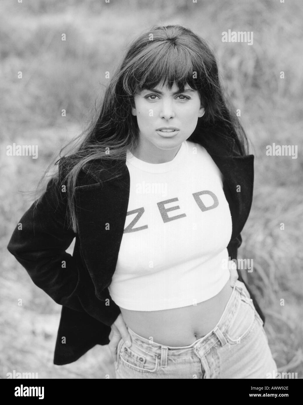 Portrait of a Dark Haired Girl Stock Photo