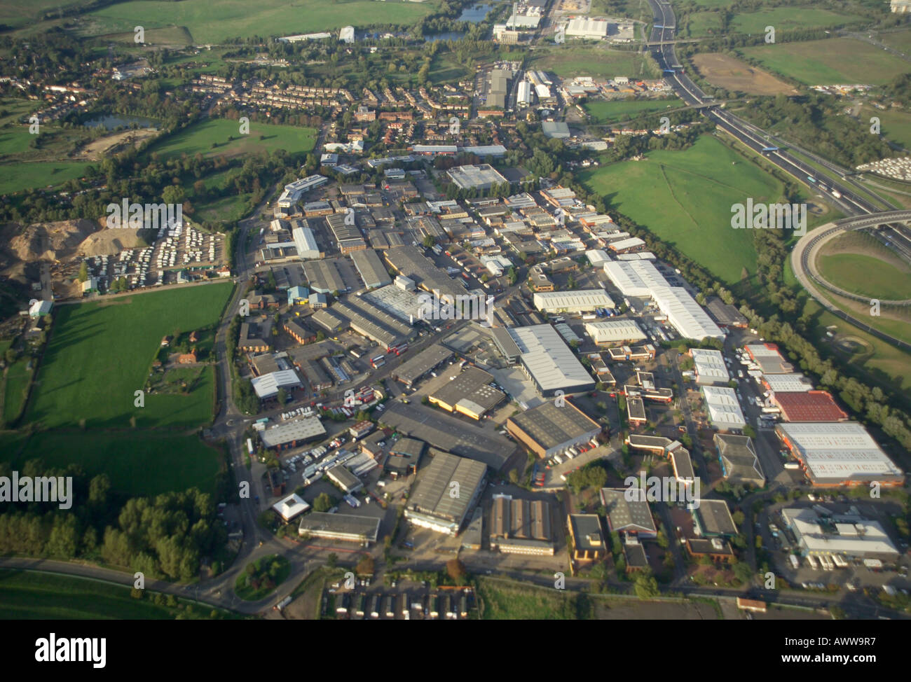 ariel view of Industrial site Stock Photo