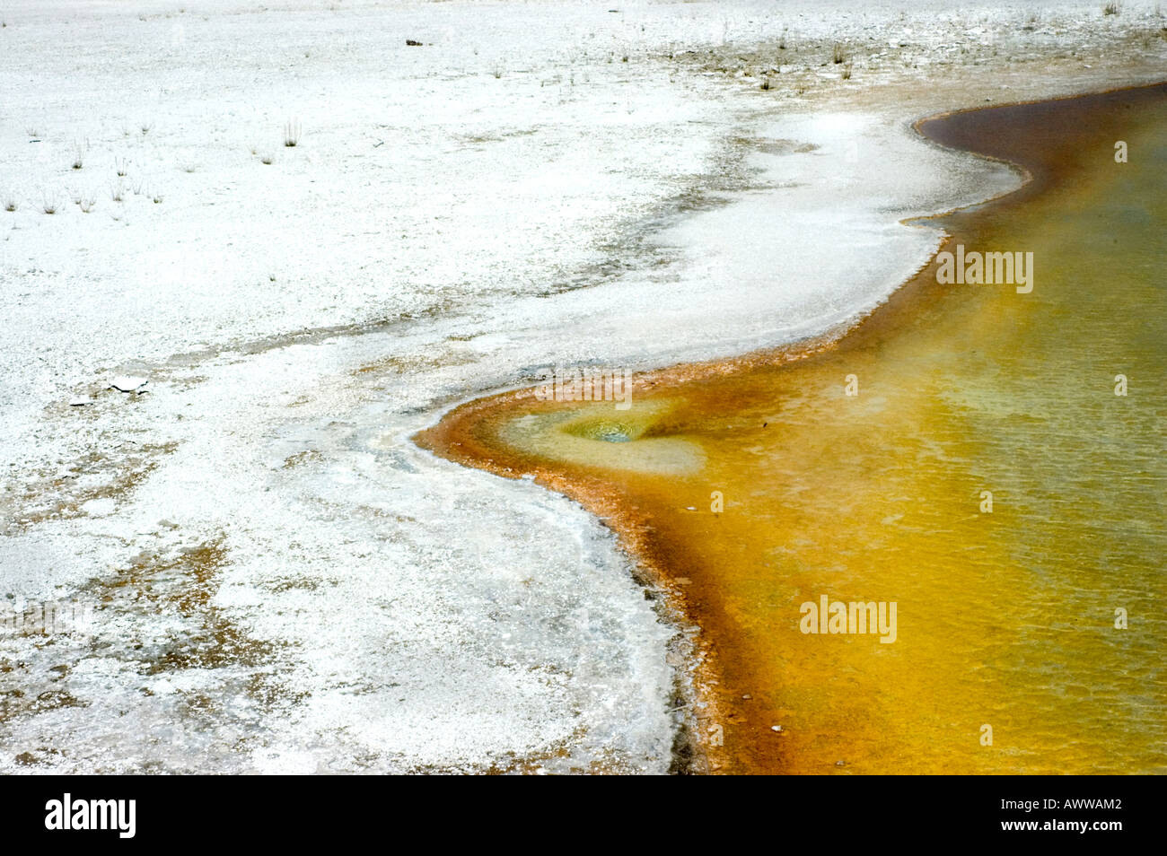 Mineral deposits Rainbow Pool Yellowstone National Park USA Stock Photo