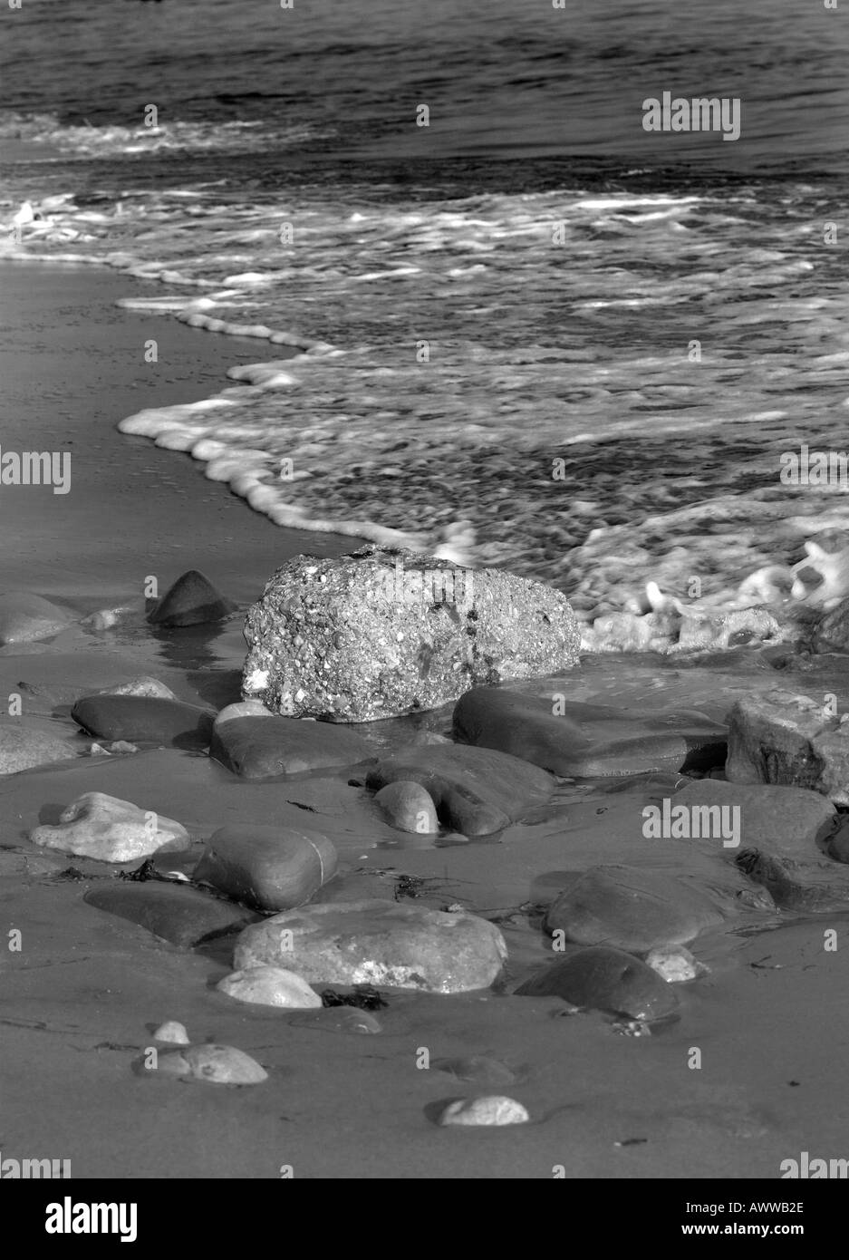 calm seaside scene black and white Stock Photo - Alamy