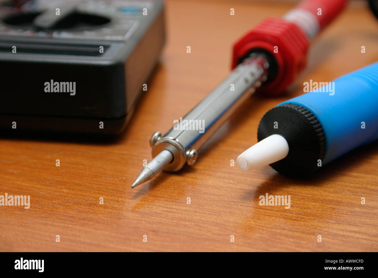 soldering iron desoldering tool and multimeter tools from