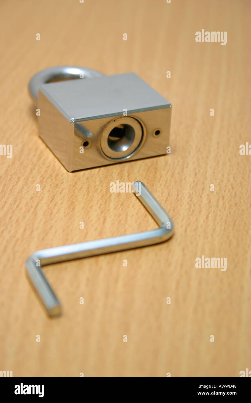 allen key and lock Concept Not using the right key solution or tools