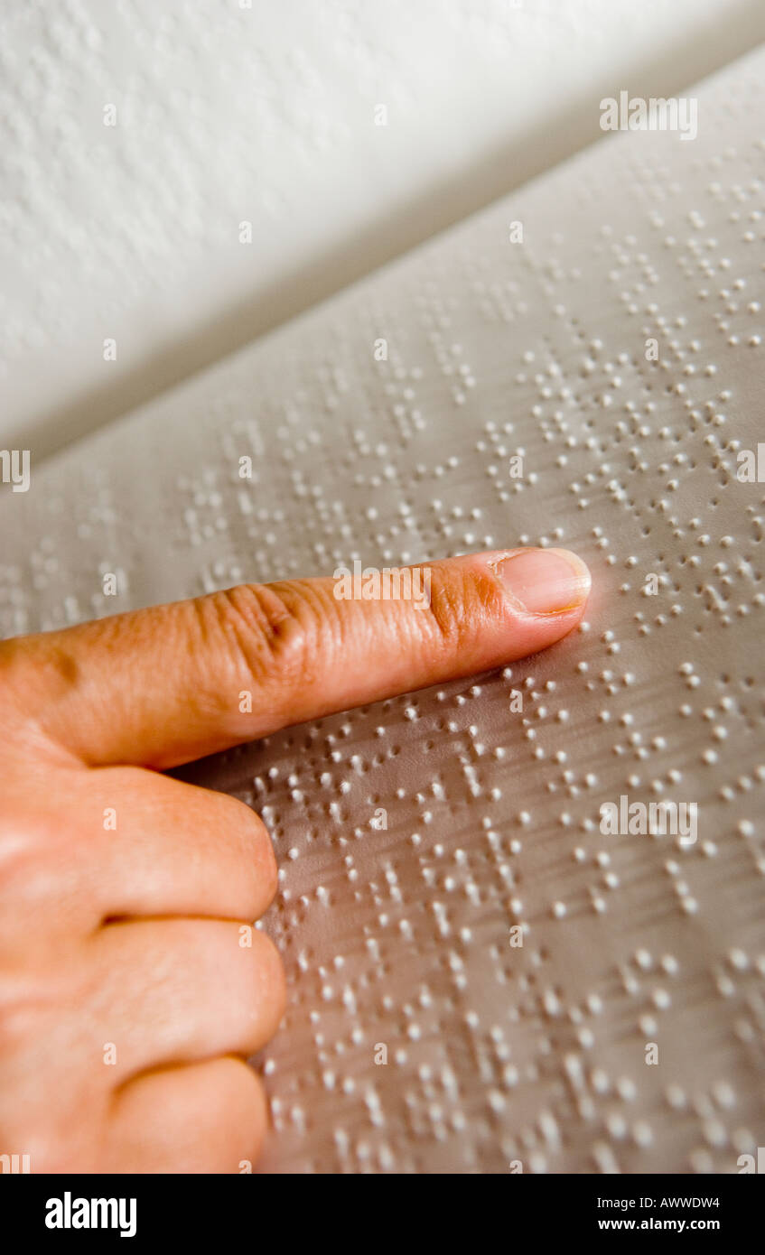 blind person reading Stock Photo Alamy