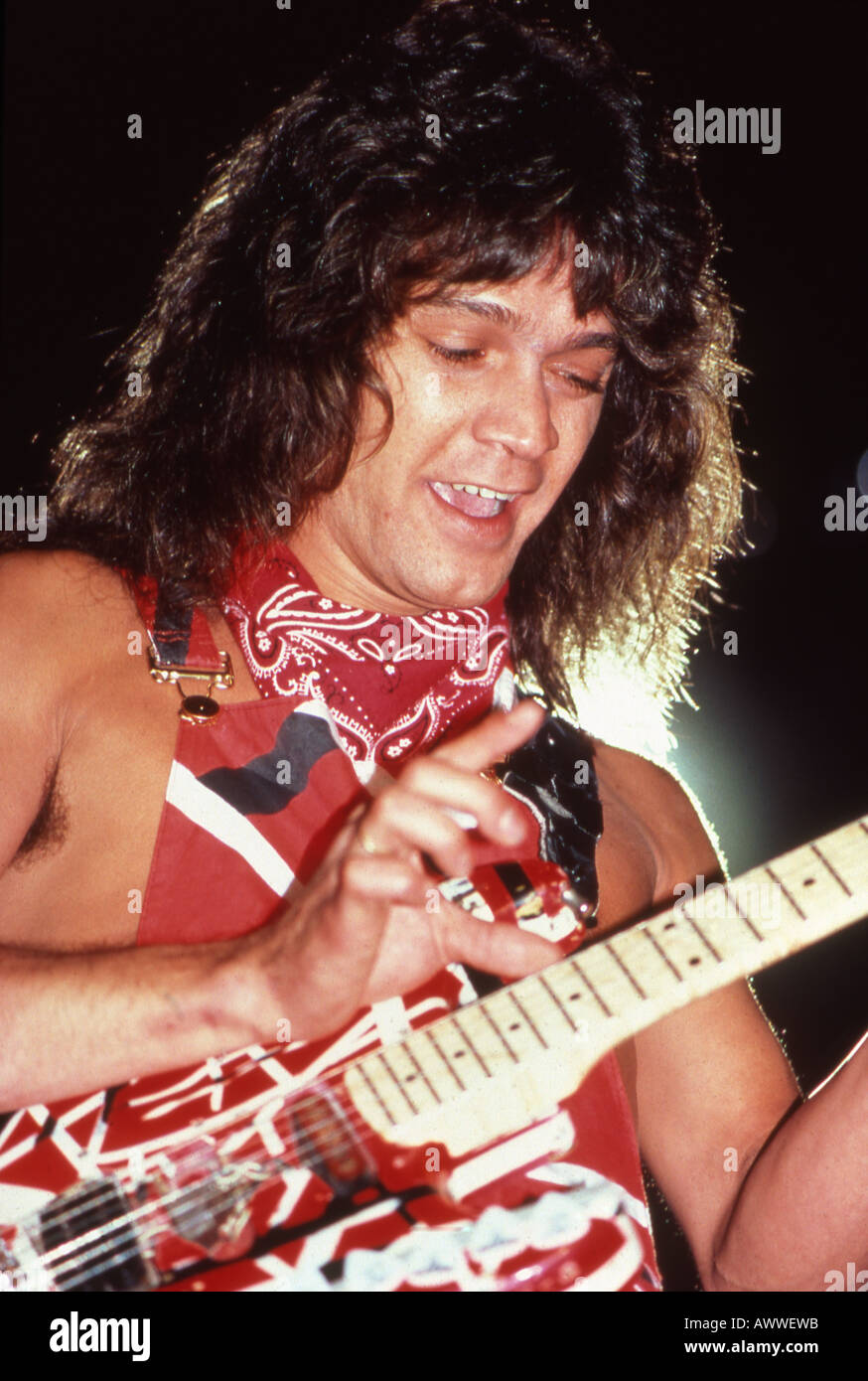 EDDIE VAN HALEN US rock musician in 1983 Stock Photo