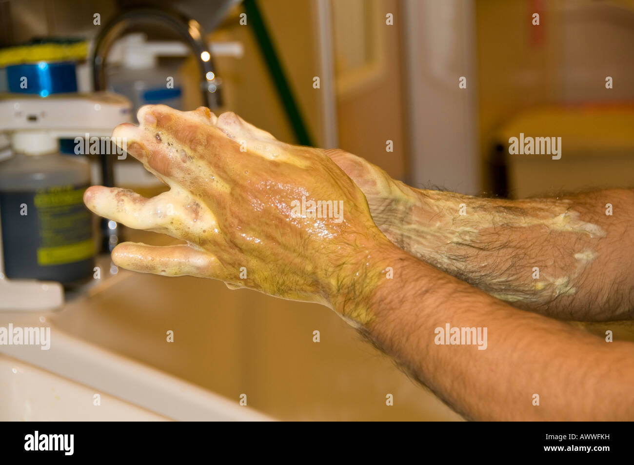 Surgical Hand Scrub Stock Photo
