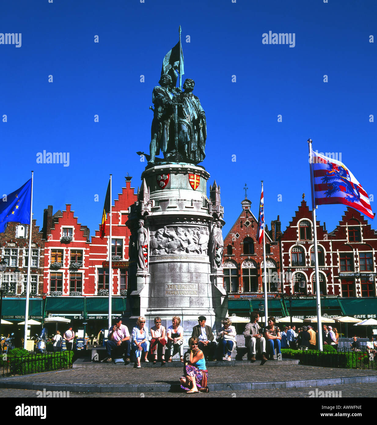 The main Square in the center of Bruges Stock Photo