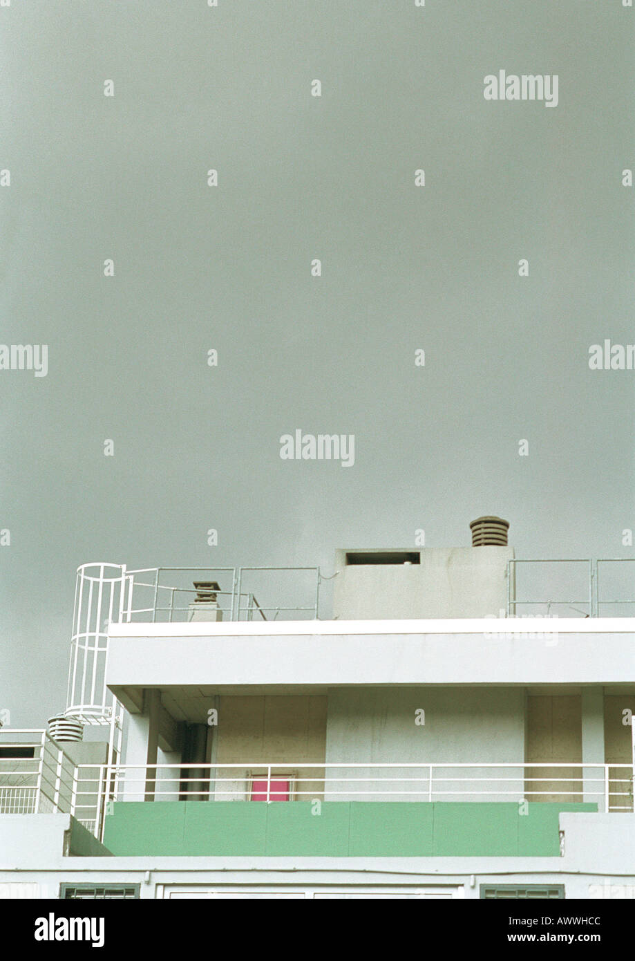 Rooftop balcony, low angle view Stock Photo
