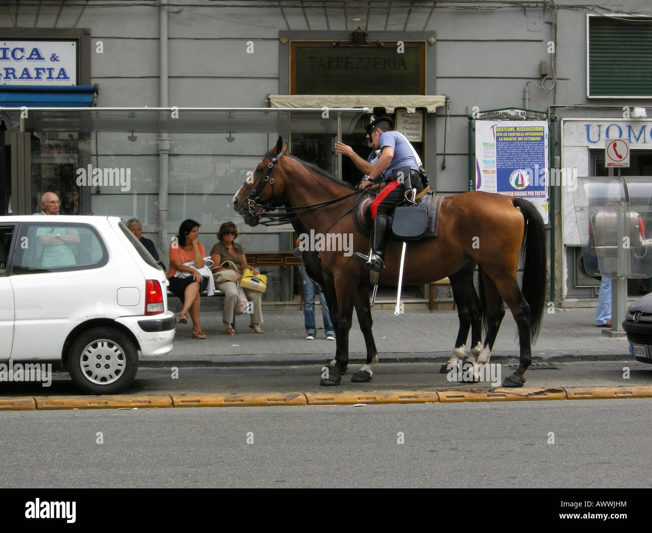 Carabinieri in Mergellina street - Naples Campania South Italy Stock Photo