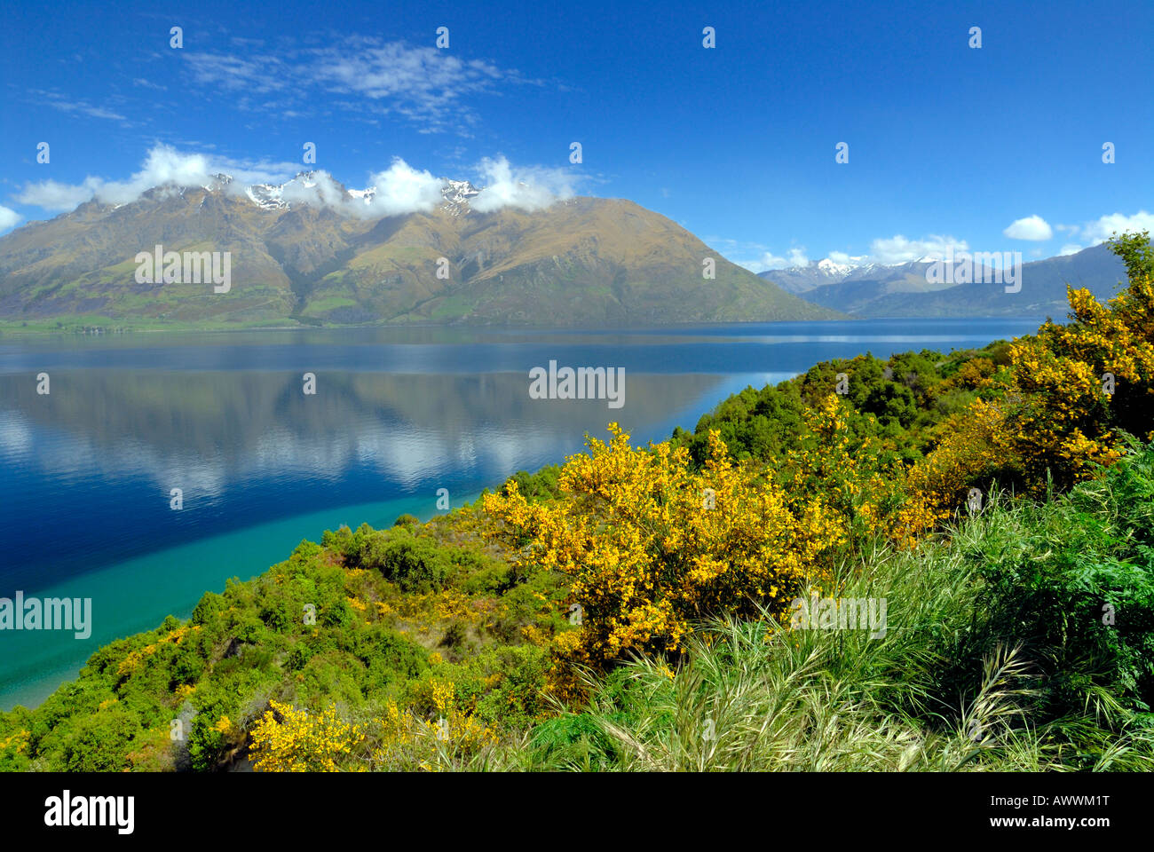 Lake Wakatipu near Queenstown New Zealand South Island Stock Photo - Alamy
