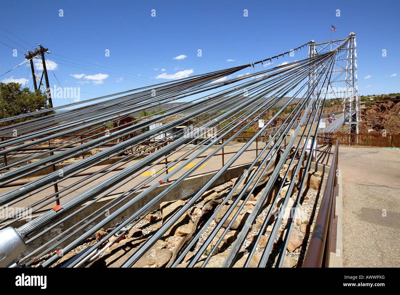 Bundle of steel cables support world s highest suspension bridge 1 053