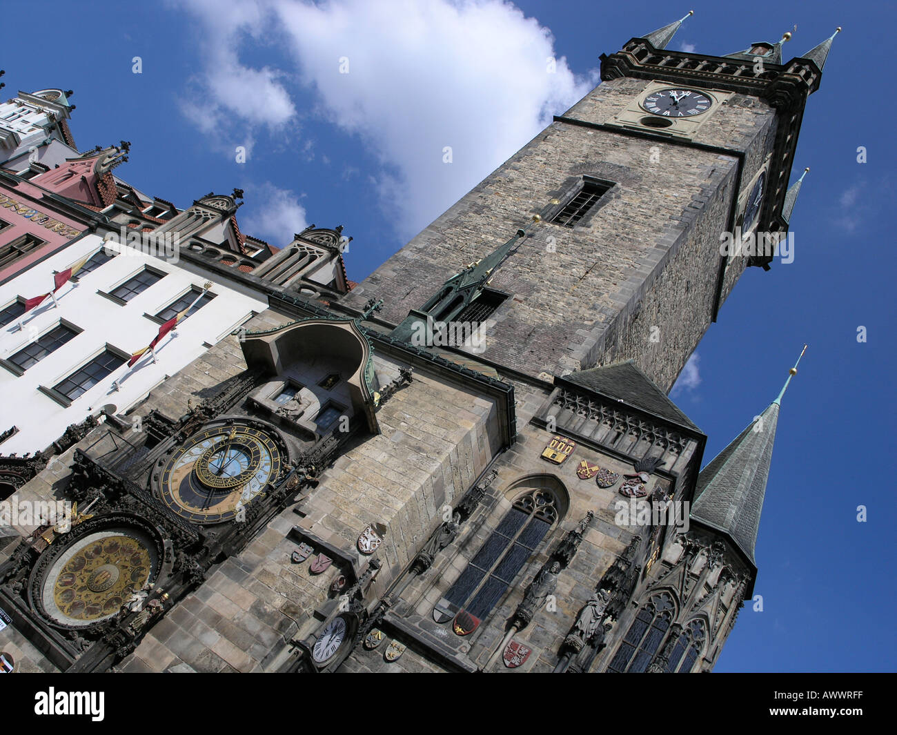 Astronomical Clock Old Town Square Prague Czech Republic Europe Stock Photo