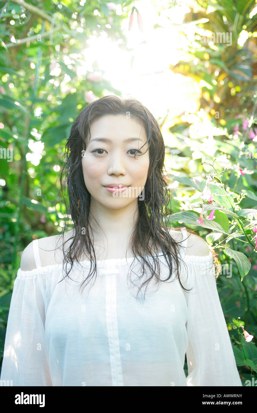 Sunlight and forest and woman hi-res stock photography and images - Alamy
