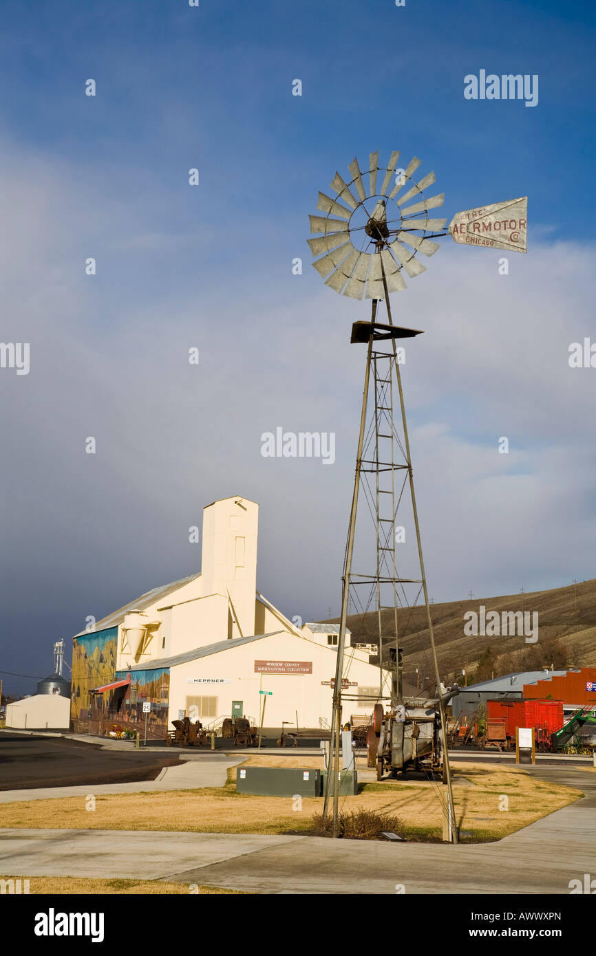 Farm ranch museum and windmill in Heppner Oregon Stock Photo Alamy