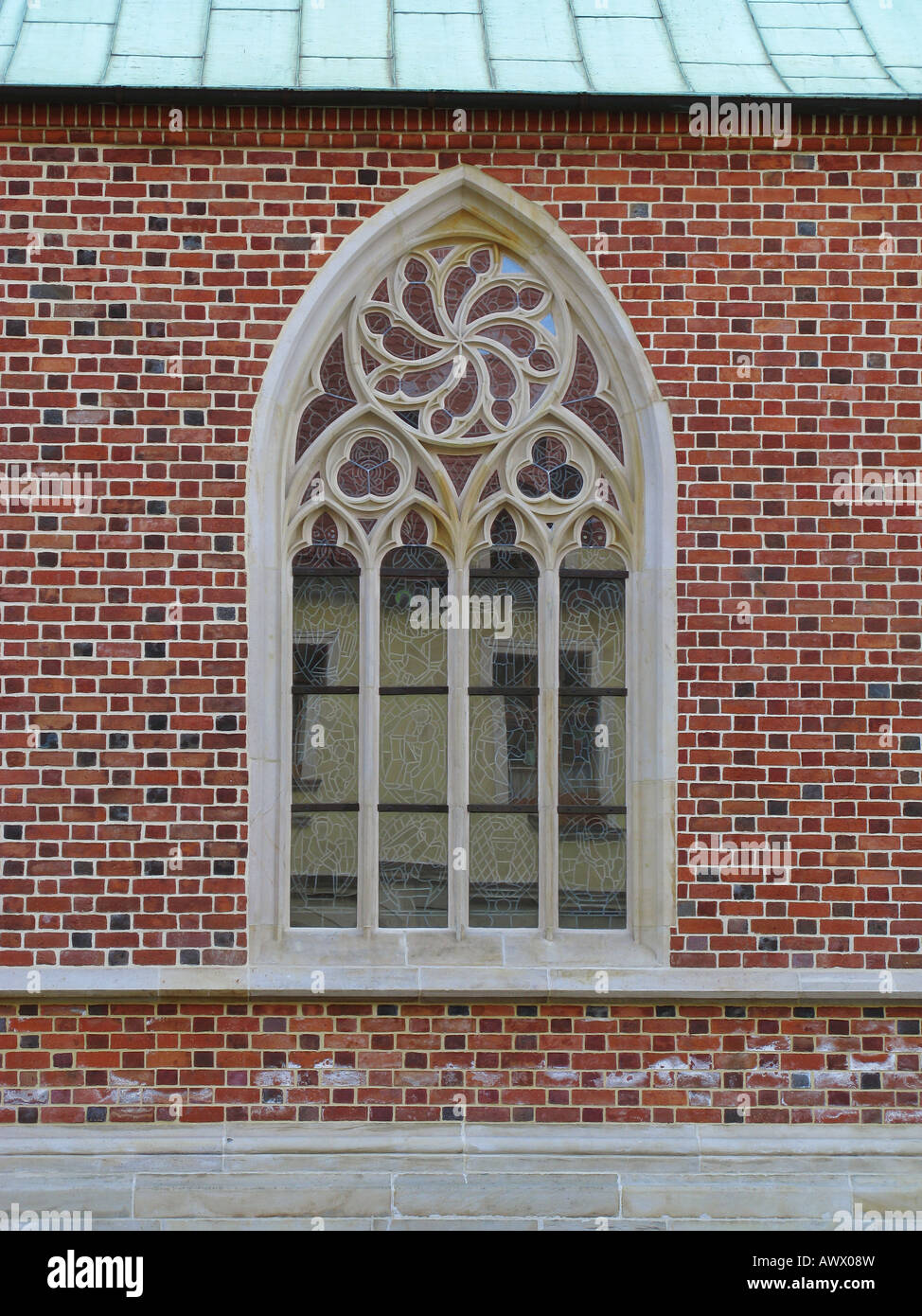 Gothic style window Saint John's Cathedral Ostrow Tumski Wroclaw Lower ...