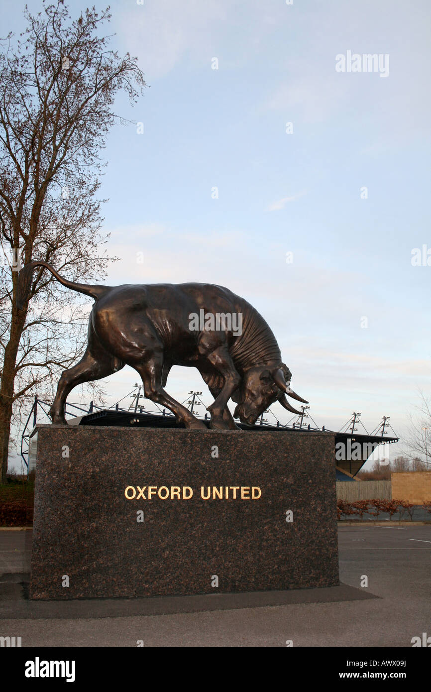 Oxford United Football Club Ox Statue Kassam Stadium Stock Photo