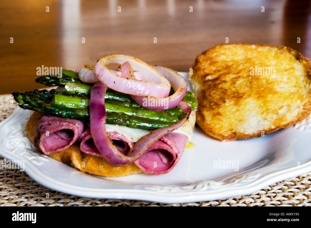 An Asiago cheese roll sandwich Stock Photo Alamy