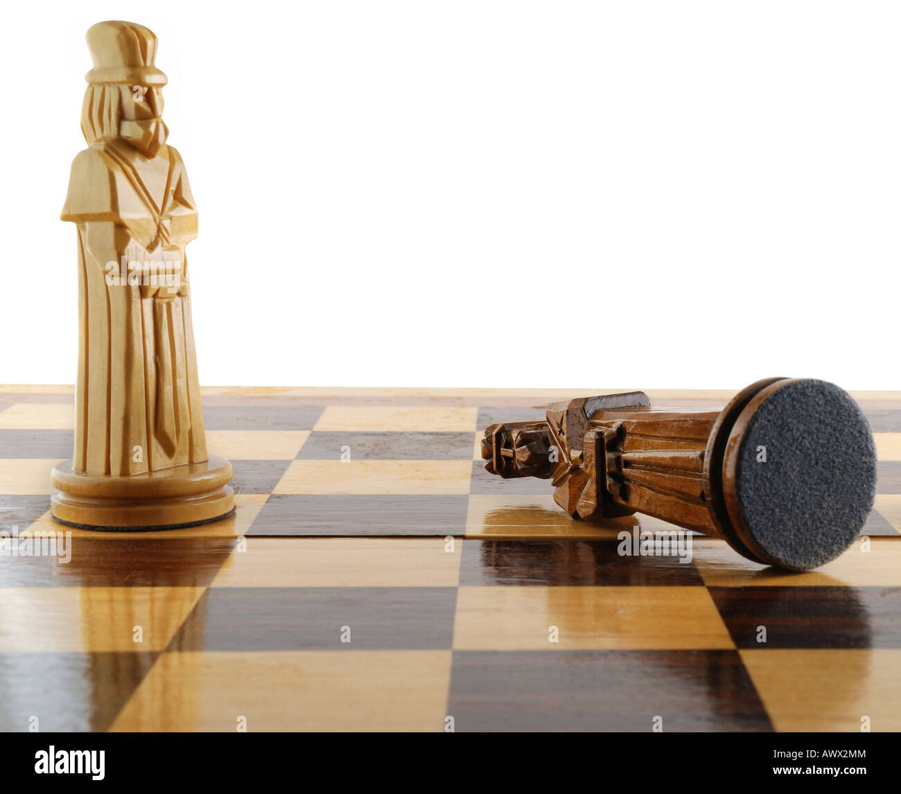 Death of king checkmate in a chess party Figures of a chess are made of ...