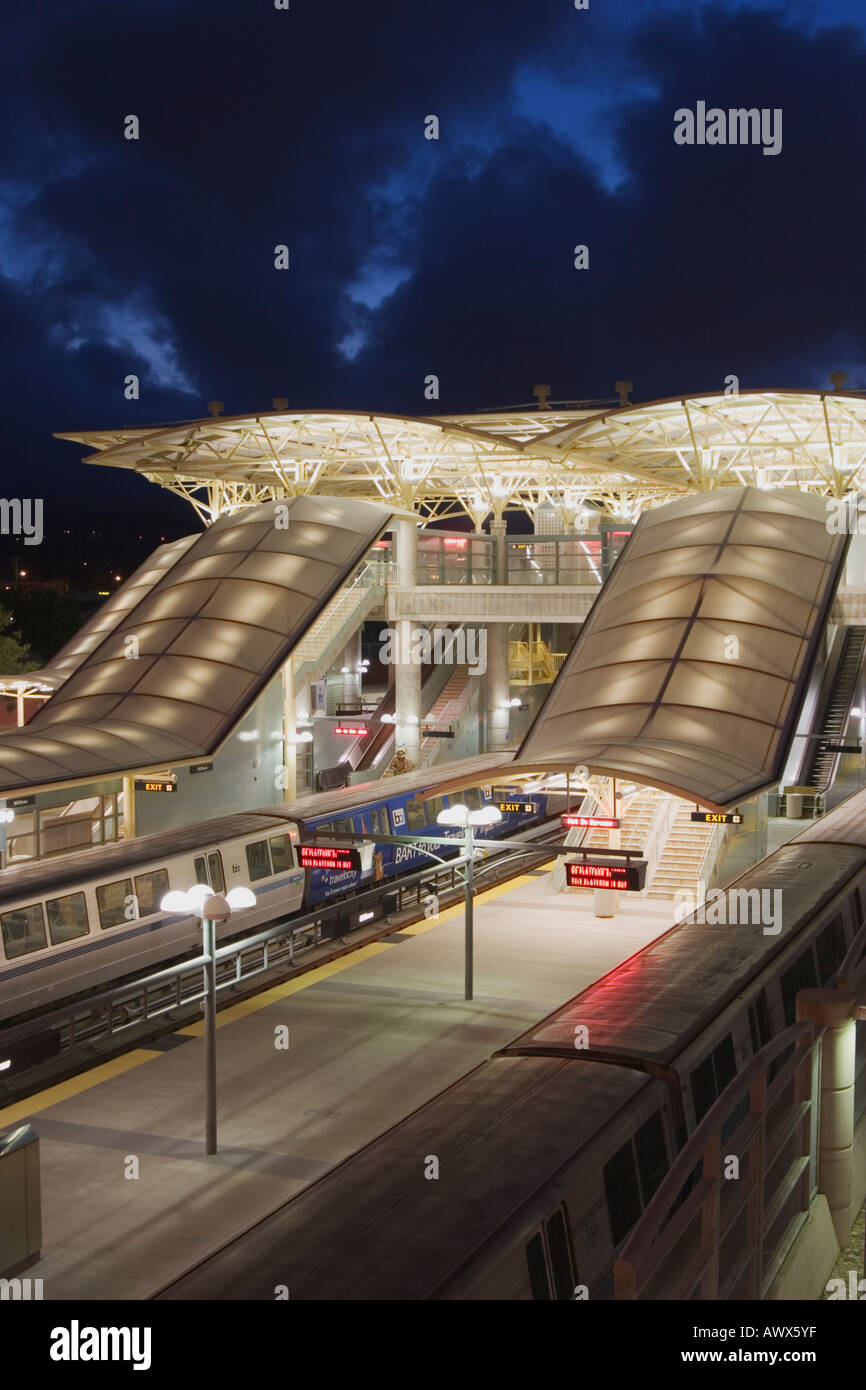 The Millbrae BART Station during dusk Millbrae San Mateo County