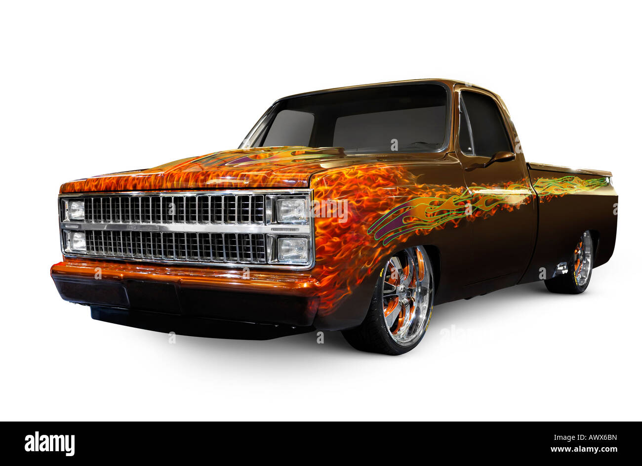License and prints at MaximImages.com - Hot Rod Chevrolet Scotsdale 1978 retro pickup truck Stock Photo
