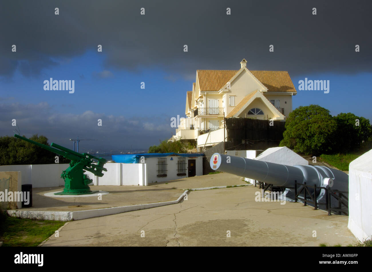 The 100 Ton Gun Implacement on the Rock of Gibraltar Stock Photo