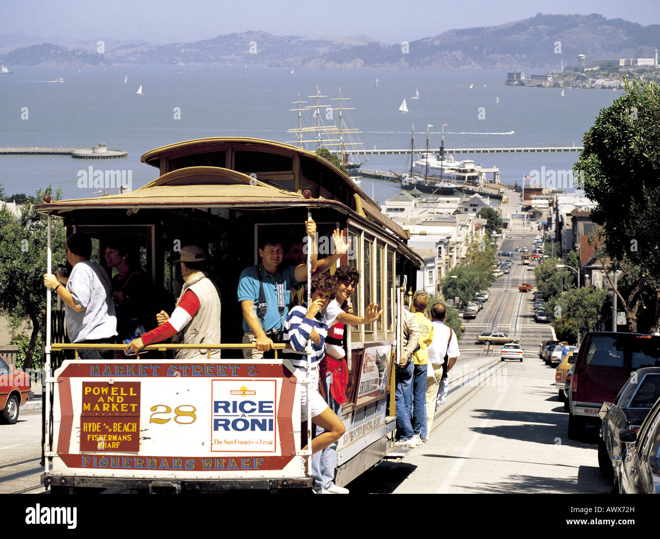 Cable car in Hyde Street San Francisco California USA Stock Photo Alamy