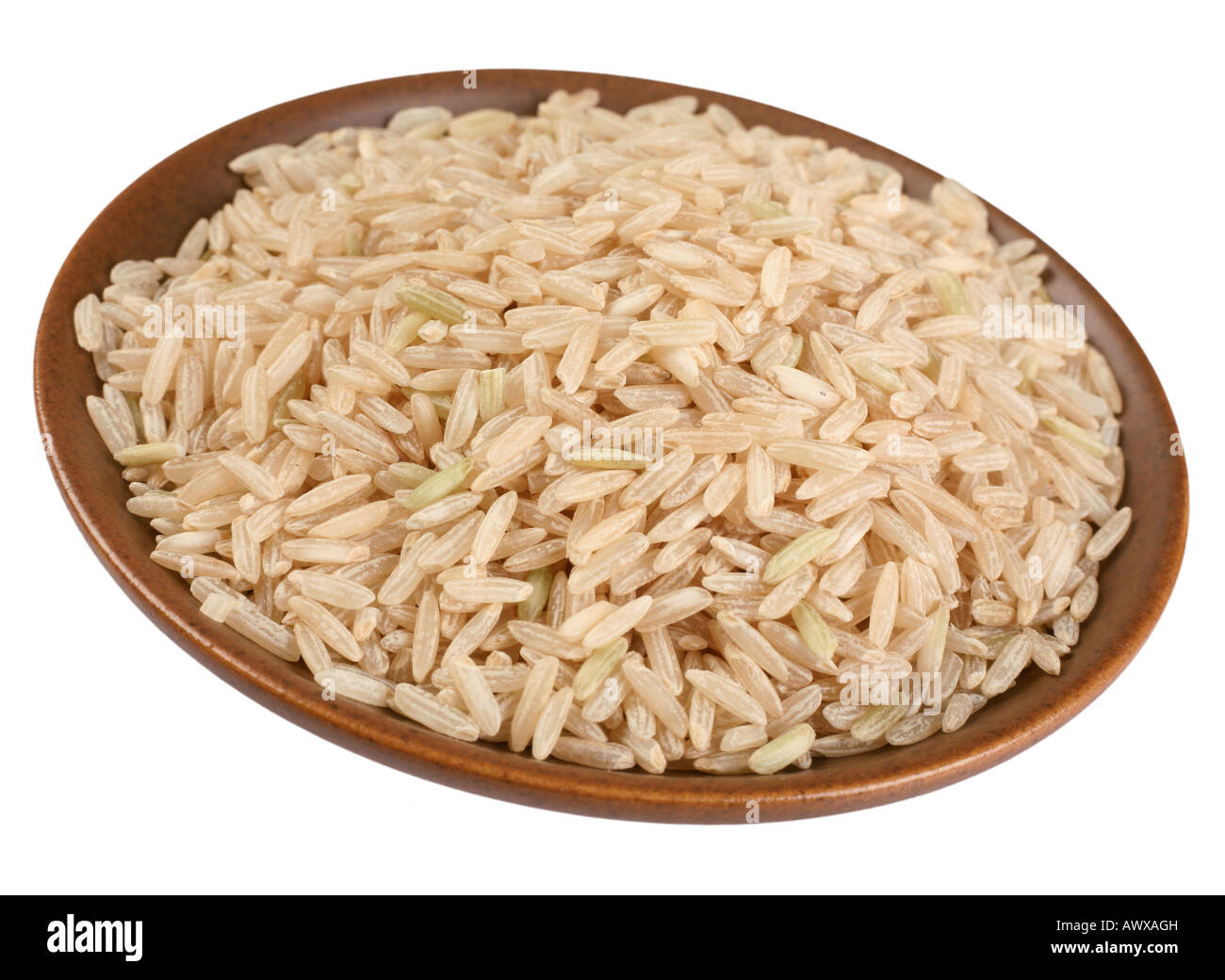 Wild rice on plate isolated on white Stock Photo - Alamy