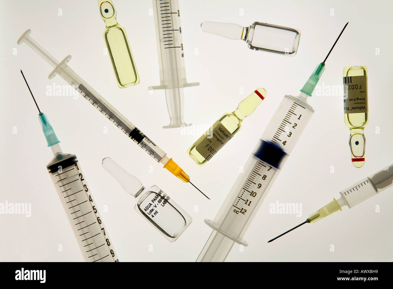 Syringes, Needles and Vials Stock Photo