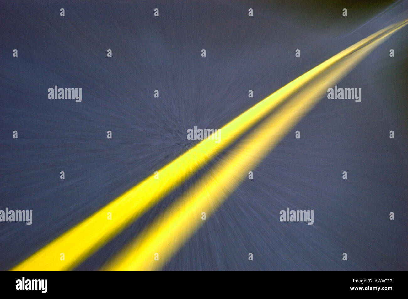 yellow highway dividing lines Stock Photo Alamy