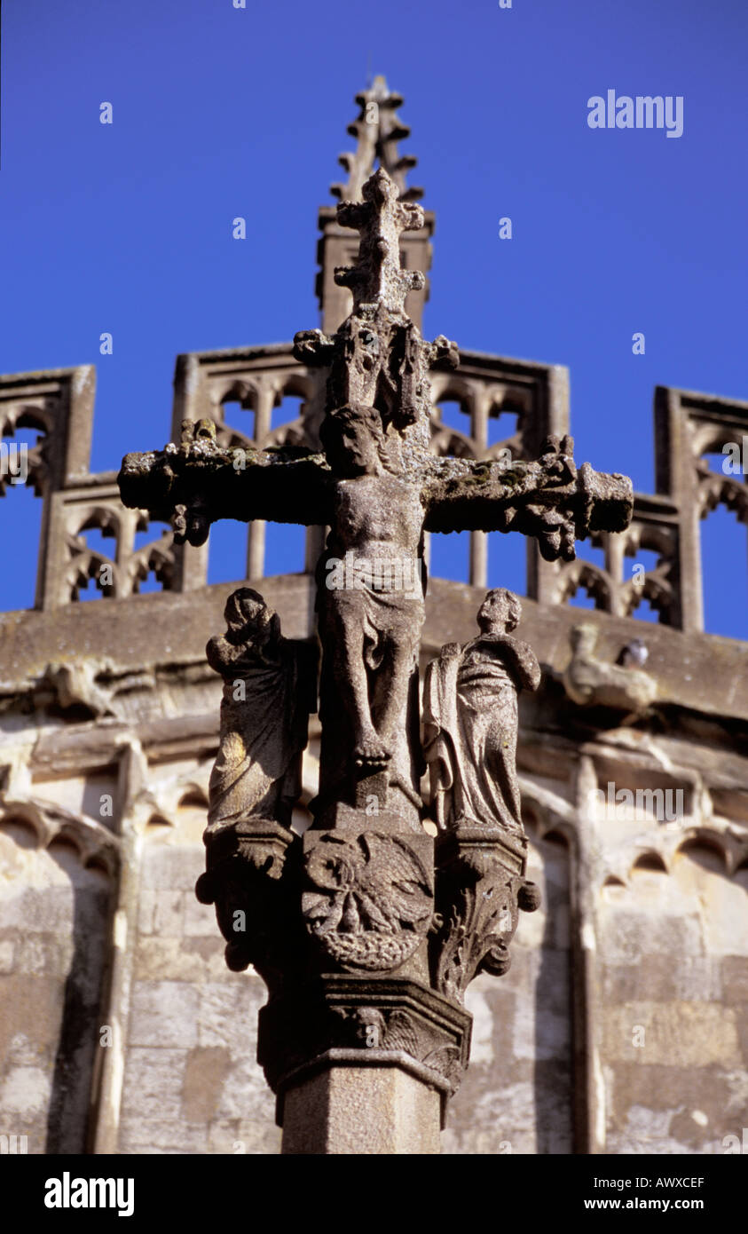 Crucifixion statue Cirencester Church Gloucestershire England Winter 2005 Stock Photo