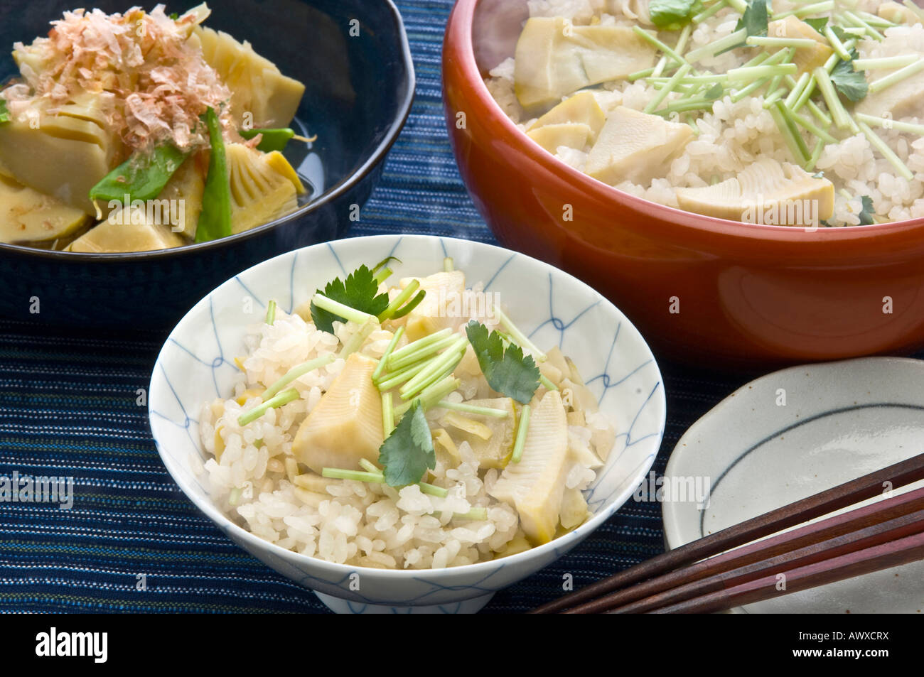 Rice cooked with bamboo shoot Stock Photo Alamy